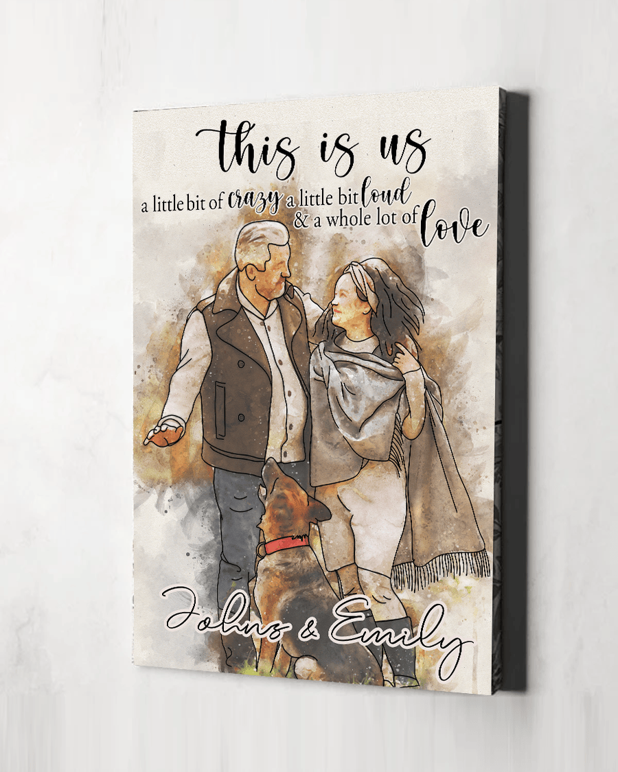 Personalized This Is Us Art Drawing Canvas Wall Art - Family Canvas