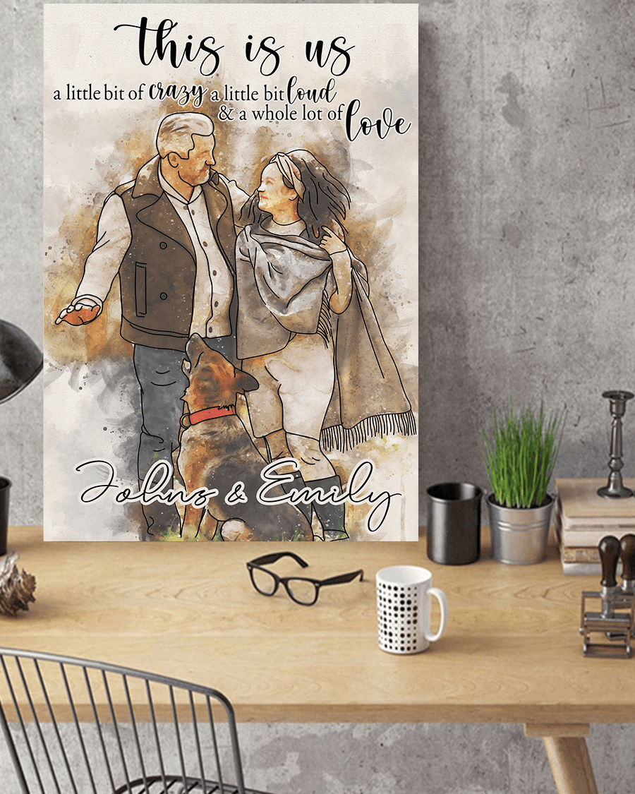 Personalized This Is Us Art Drawing Canvas Wall Art - Family Canvas