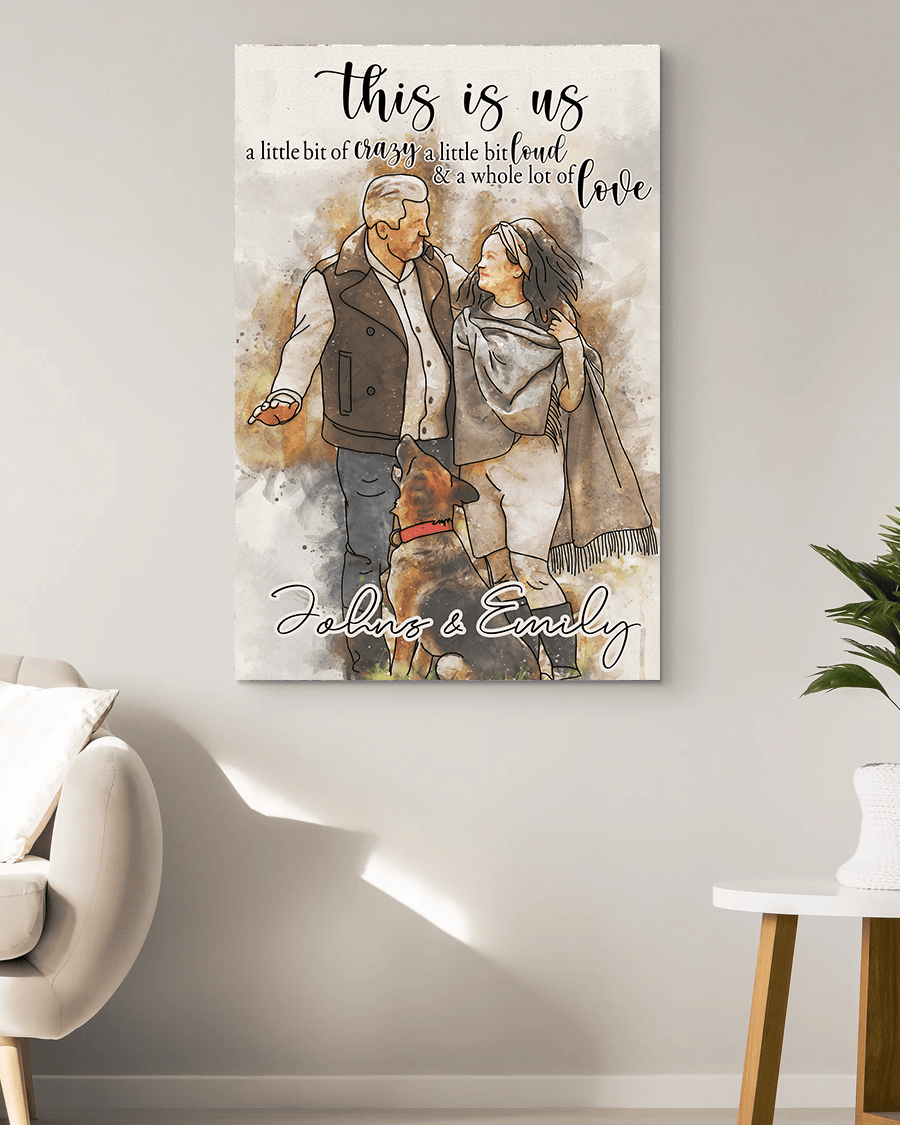 Personalized This Is Us Art Drawing Canvas Wall Art - Family Canvas