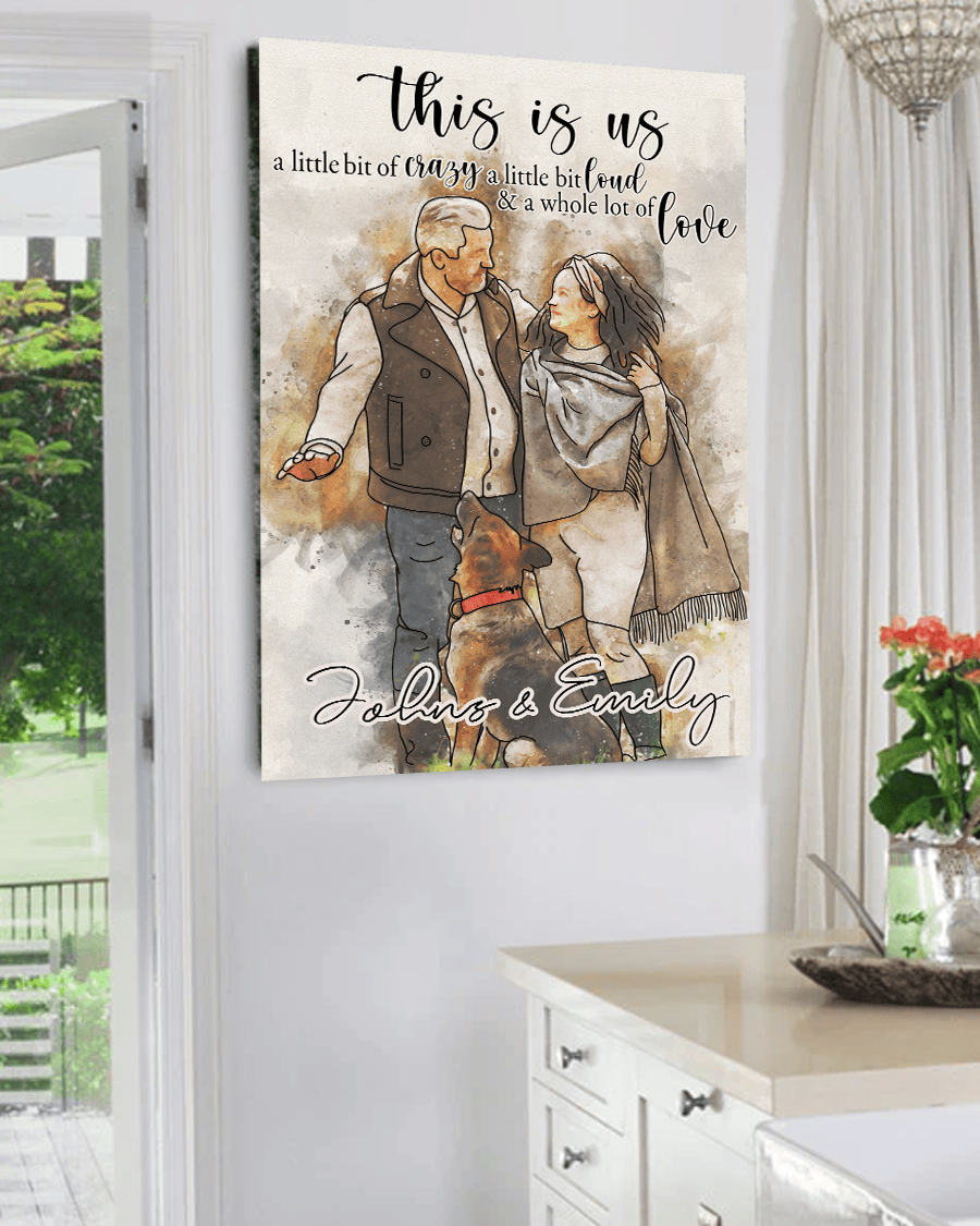 Personalized This Is Us Art Drawing Canvas Wall Art - Family Canvas