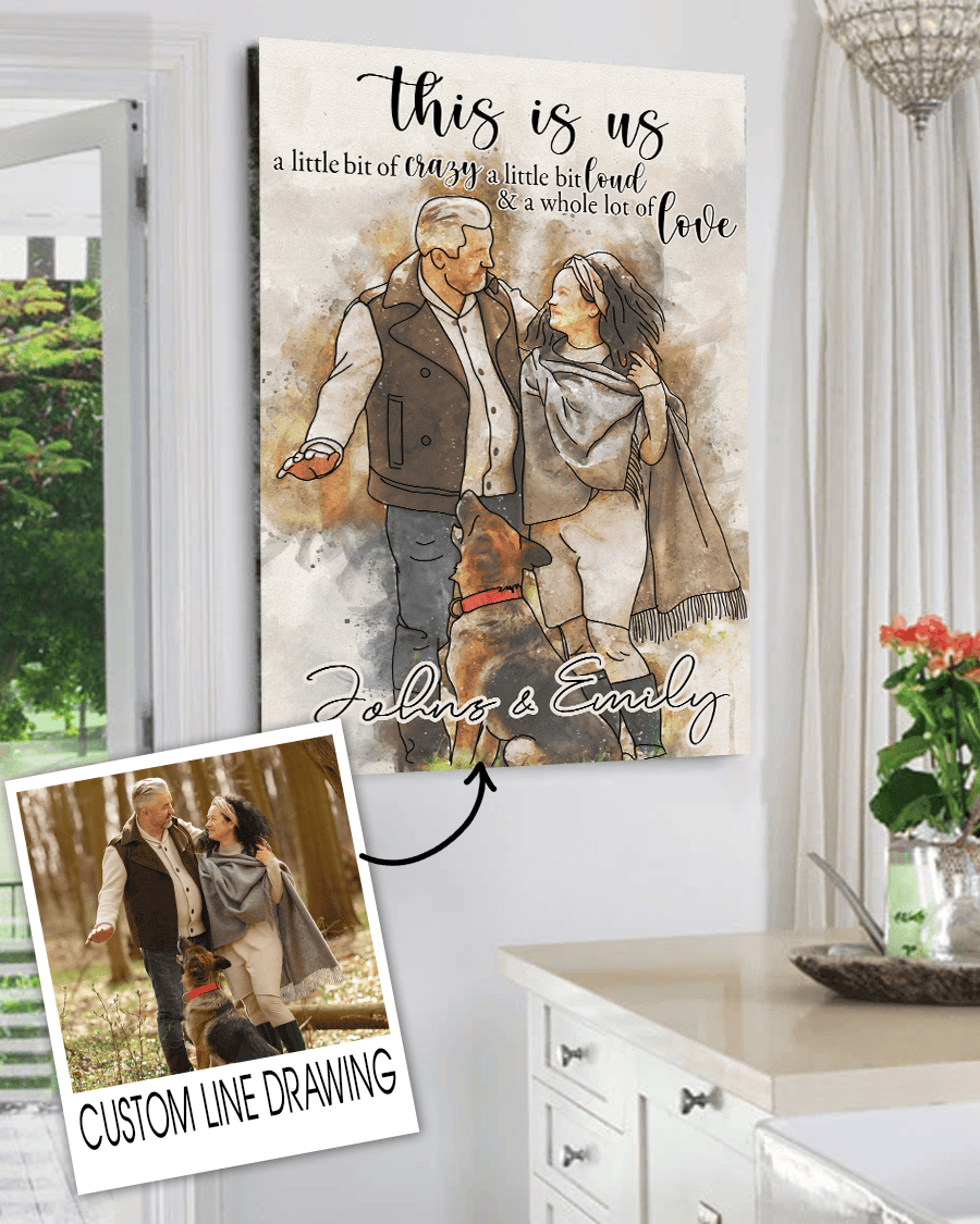Personalized This Is Us Art Drawing Canvas Wall Art - Family Canvas