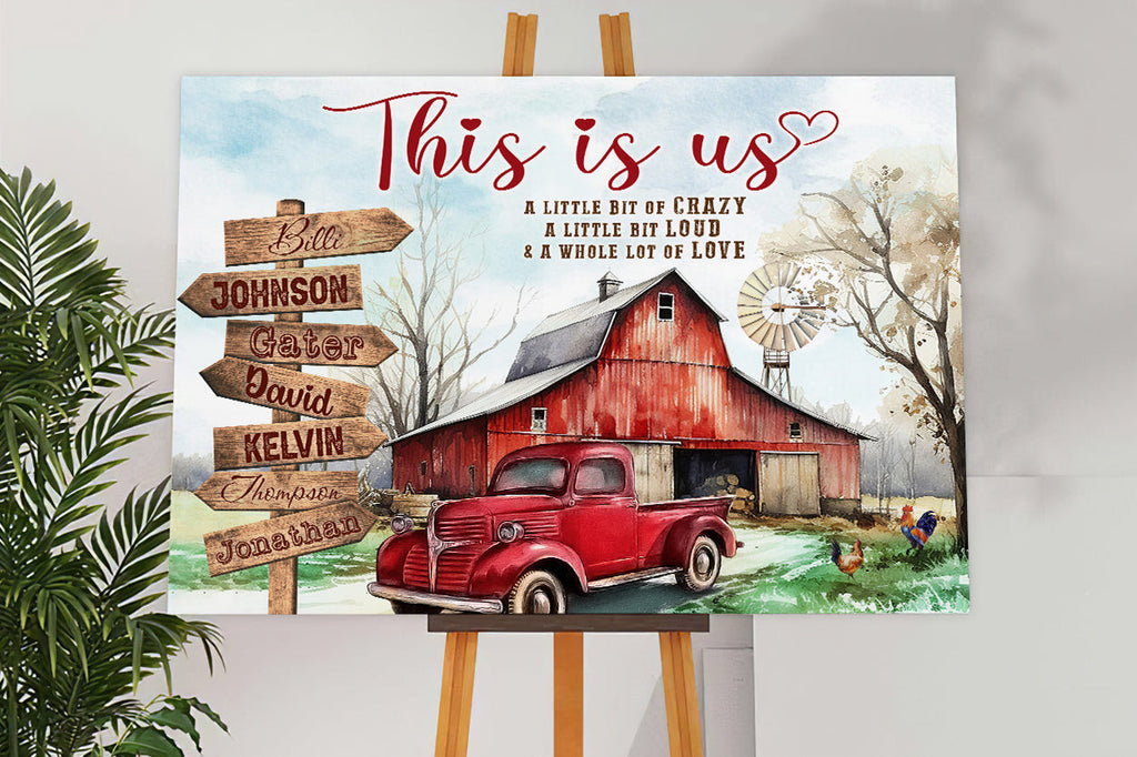 Personalized This Is Us Farm Sign Family Canvas Wall Art - Wall Art For Farmhouse