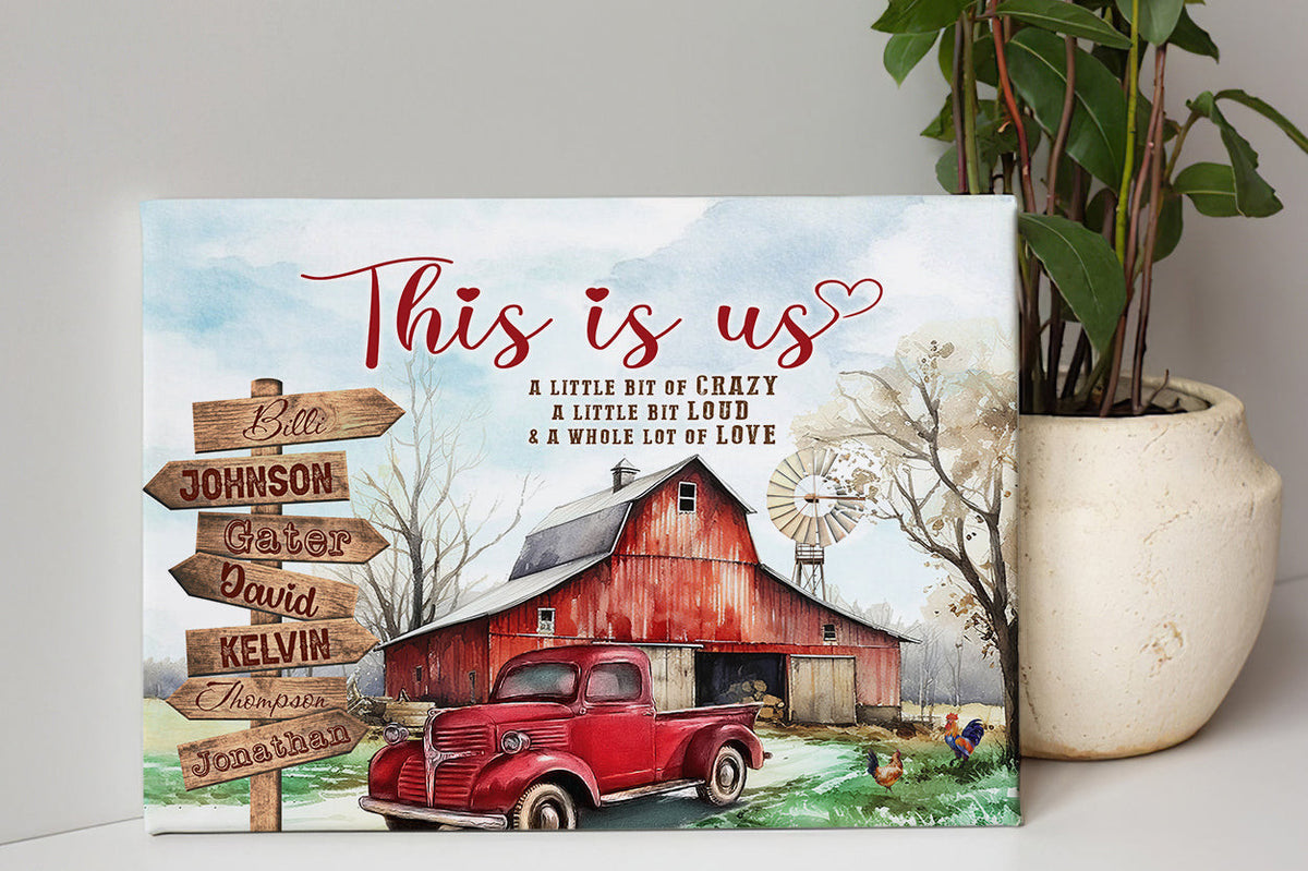 Personalized This Is Us Farm Sign Family Canvas Wall Art - Wall Art For Farmhouse