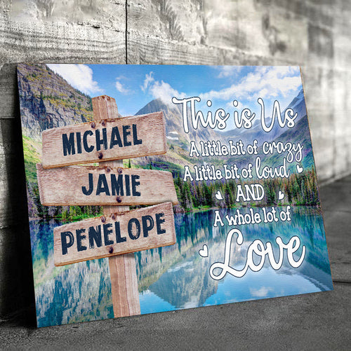 Personalized This Is Us Street Sign Sights Canvas Wall Art – For Family Names, Family Home Decor