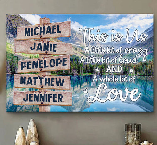Personalized This Is Us Street Sign Sights Canvas Wall Art – For Family Names, Family Home Decor