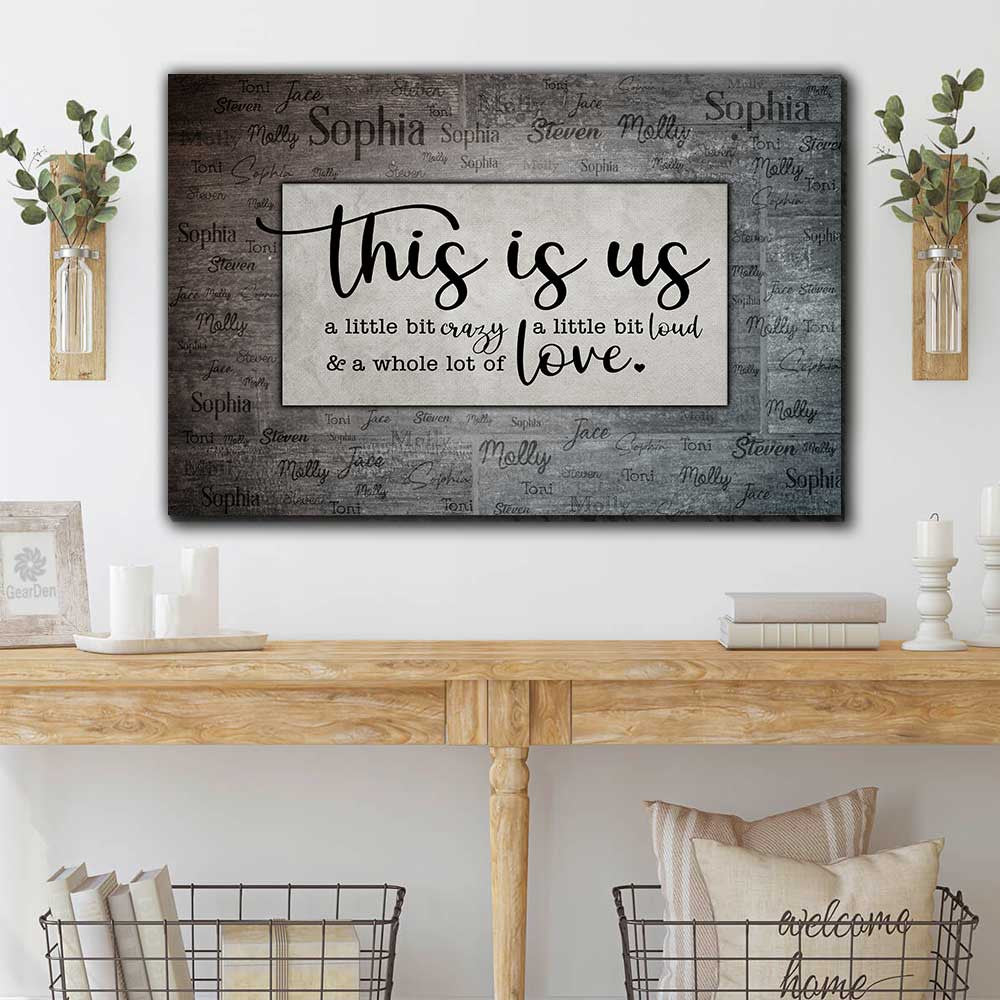 Personalized This Is Us With Family Names Canvas Wall Art