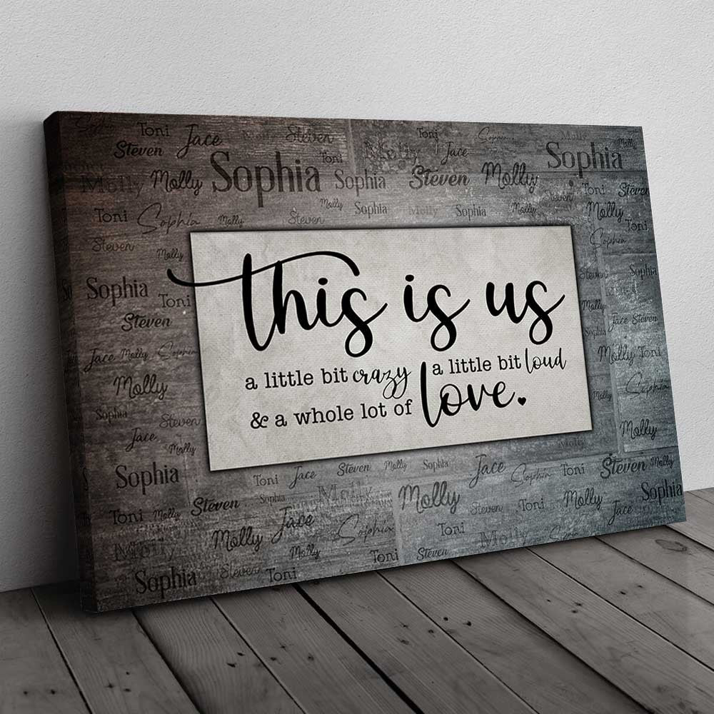 Personalized This Is Us With Name Canvas Wall Art - Up To 15 Names