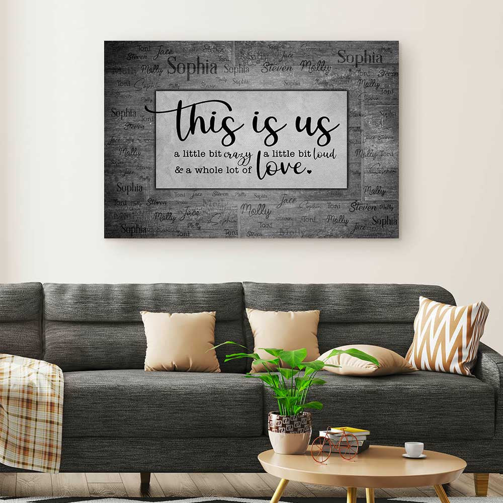 Personalized This Is Us With Name Canvas Wall Art - Up To 15 Names