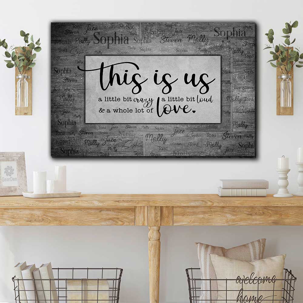 Personalized This Is Us With Name Canvas Wall Art - Up To 15 Names