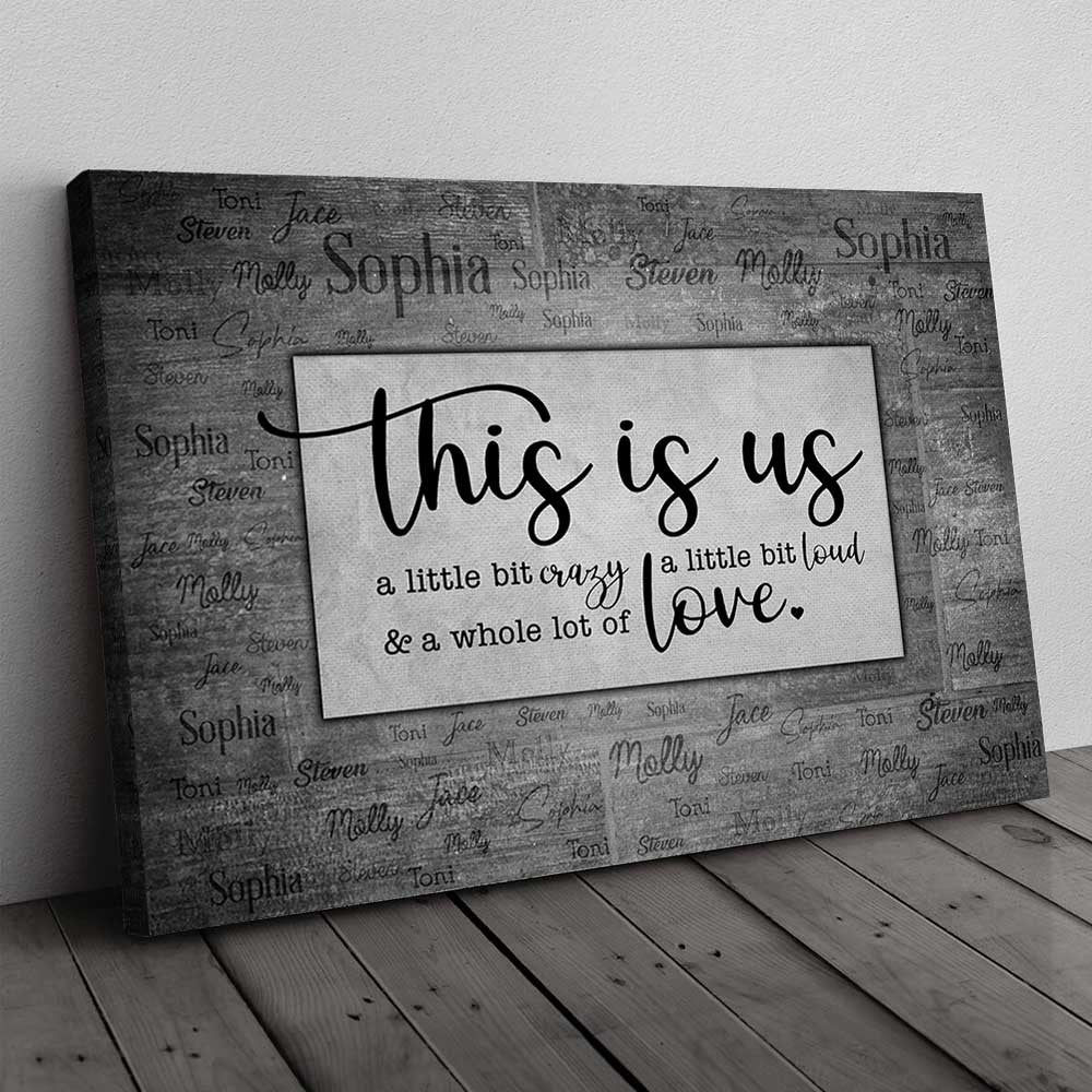 Personalized This Is Us With Name Canvas Wall Art - Up To 15 Names