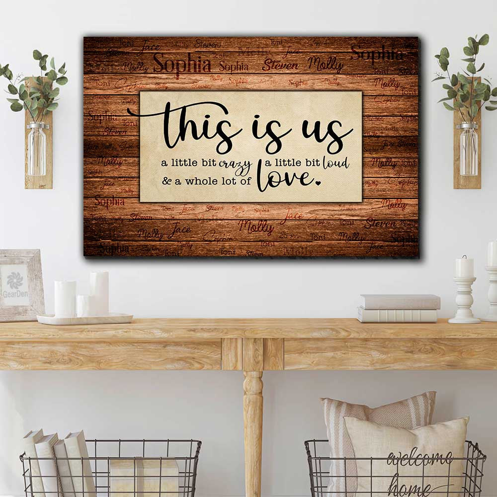 Personalized This Is Us With Name Canvas Wall Art - Up To 15 Names