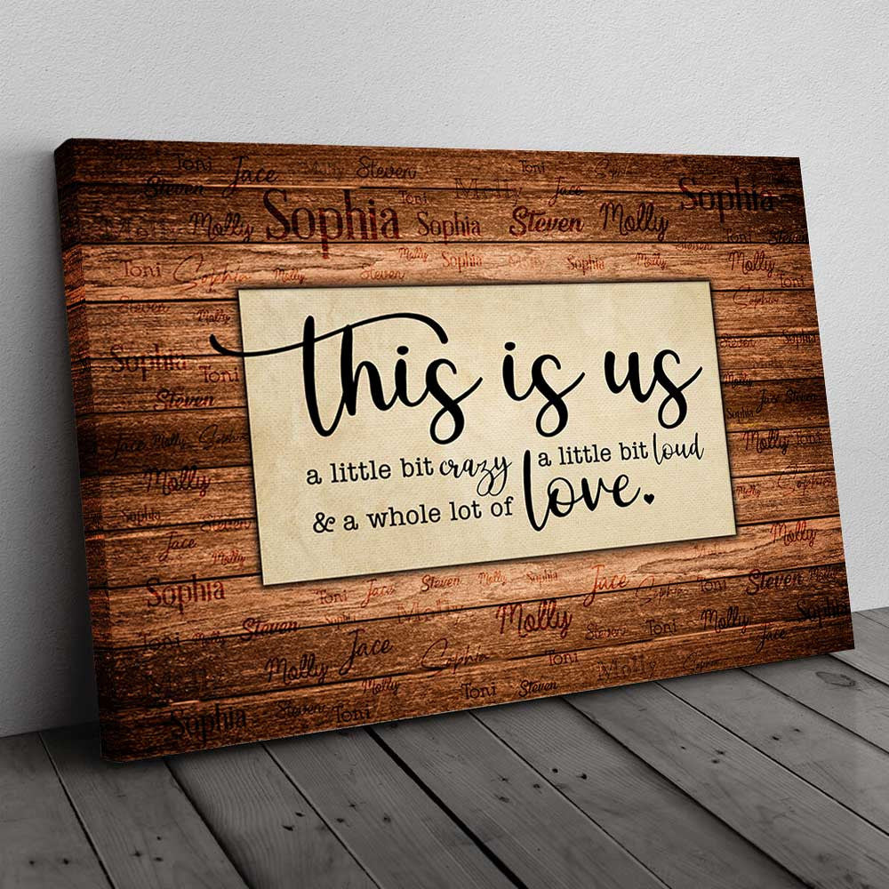 Personalized This Is Us With Name Canvas Wall Art - Up To 15 Names