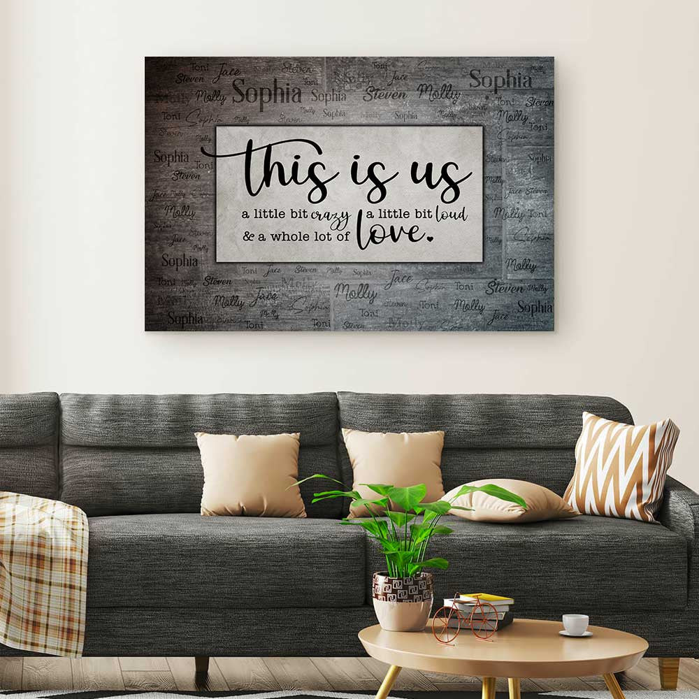 Personalized This Is Us With Name Canvas Wall Art - Up To 15 Names