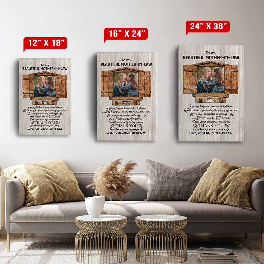 Personalized To My Beautiful Mother In Law Canvas Wall Art – Gift for Mom