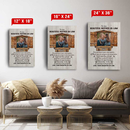 Personalized To My Beautiful Mother In Law Canvas Wall Art – Gift for Mom
