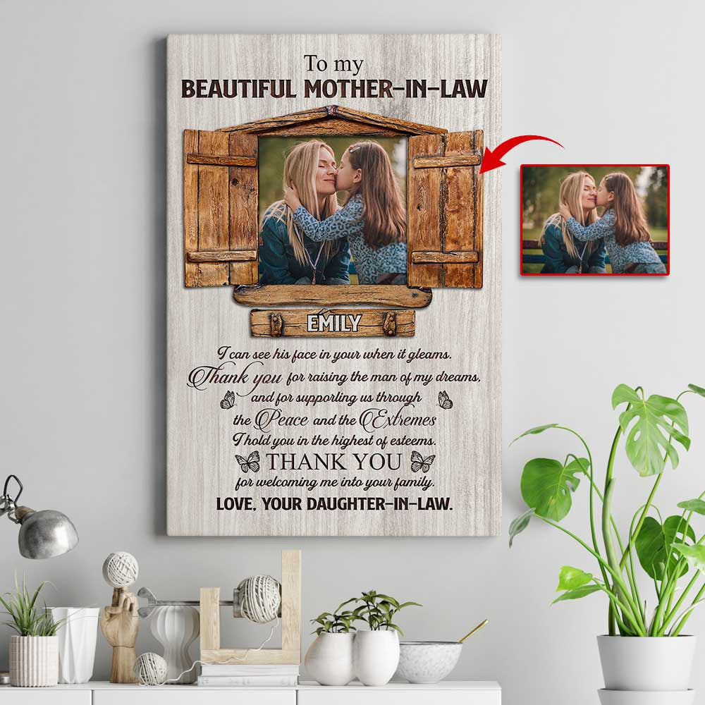 Personalized To My Beautiful Mother In Law Canvas Wall Art – Gift for Mom