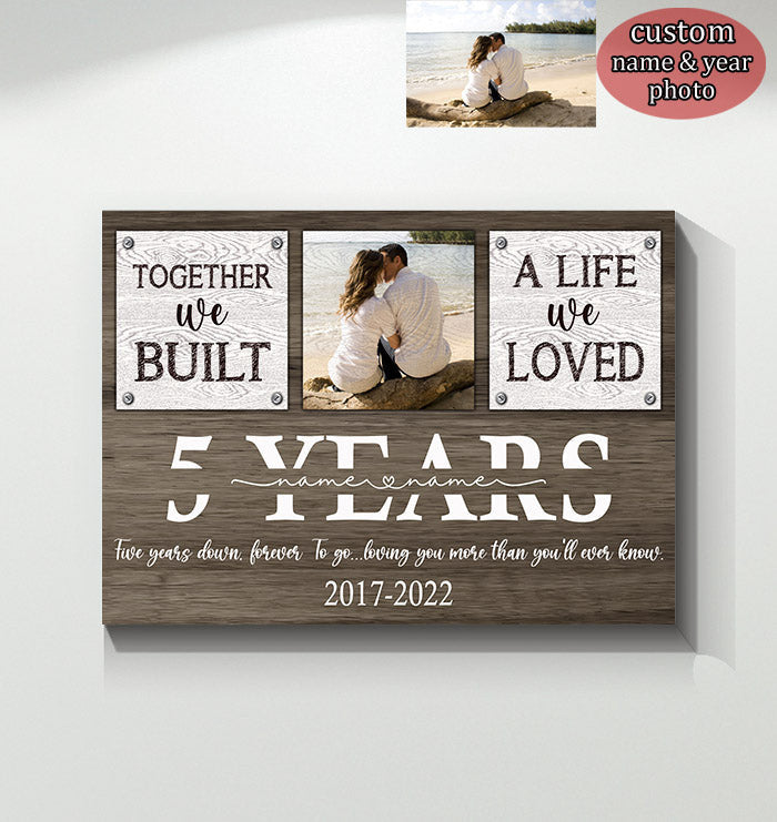Personalized Together We Built A Life We Loved Canvas Wall Art – Couple Gift