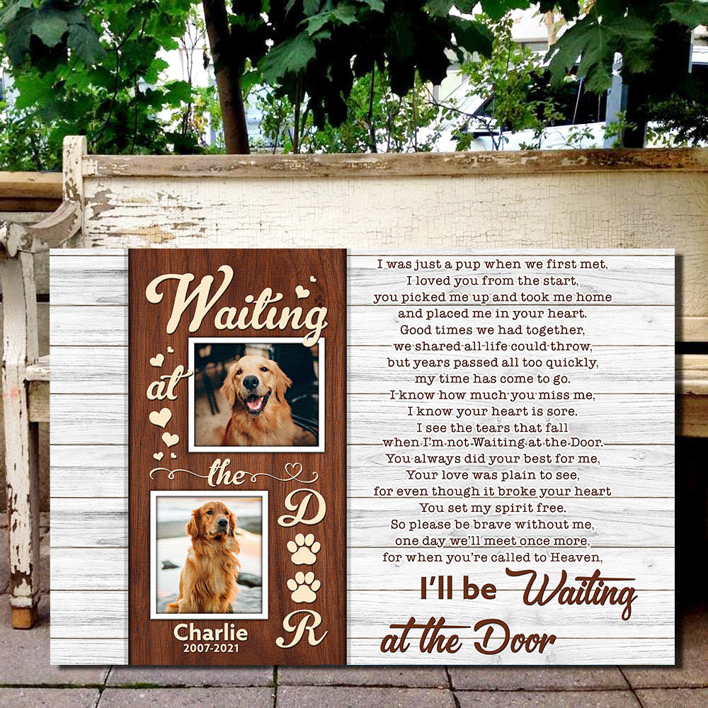 Personalized Waiting At The Door For Pets Canvas Wall Art
