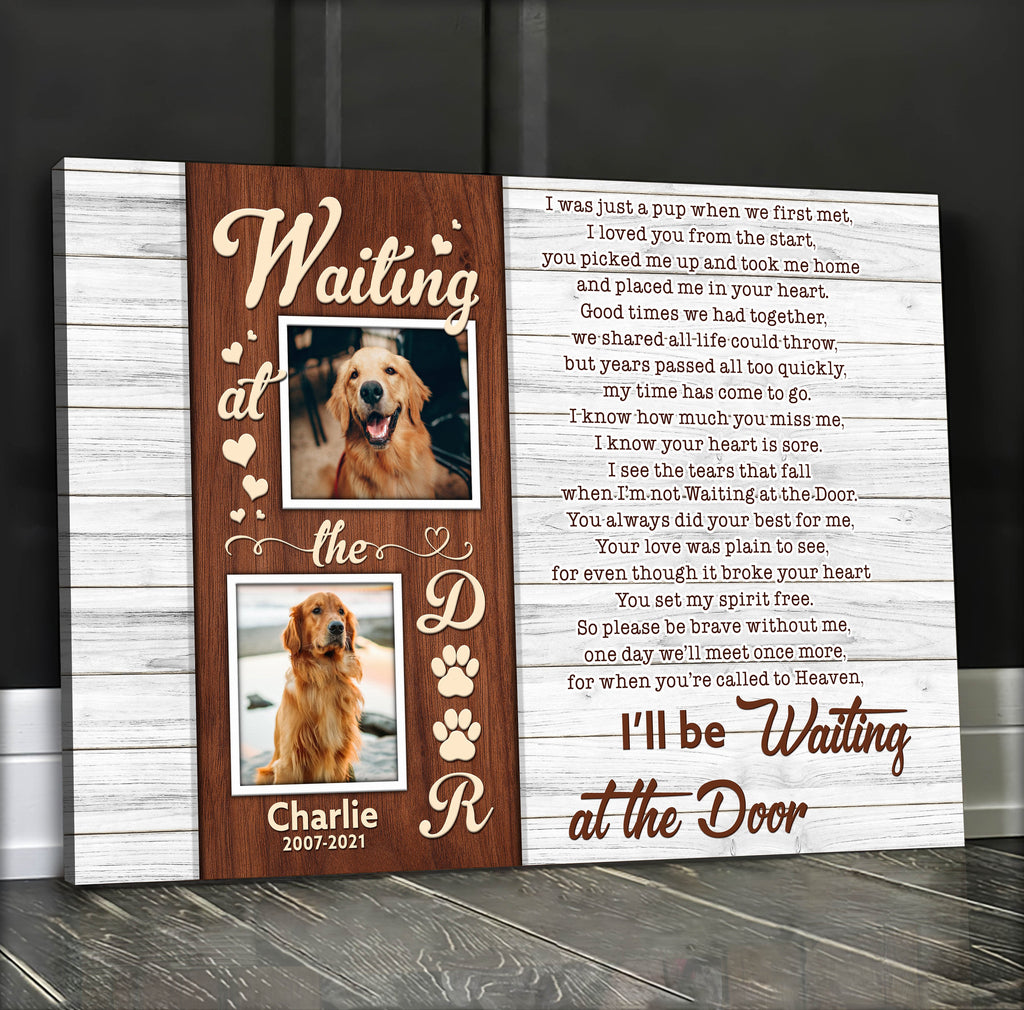 Personalized Waiting At The Door Pet Canvas Wall Art – Pet Memorial Gift