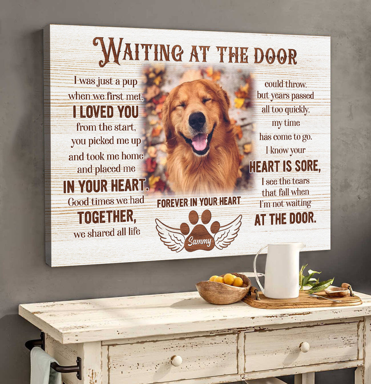 Personalized Waiting At The Door I Loved You Canvas Wall Art