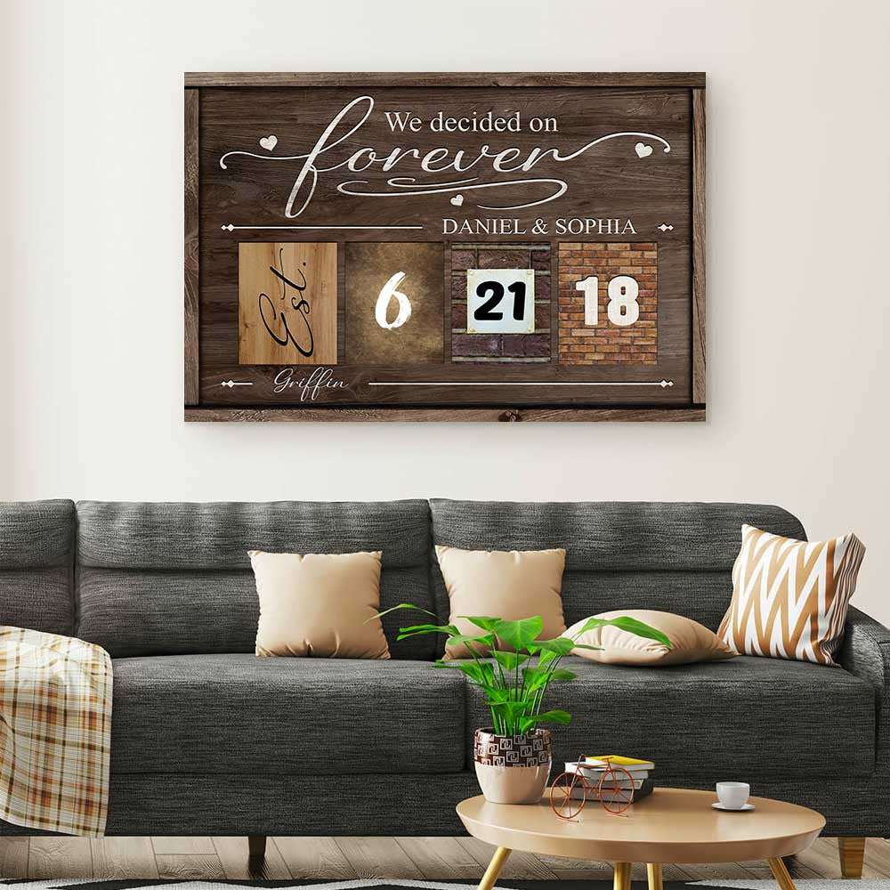 Personalized We Decided On Forever Canvas Wall Art - Anniversary Canvas