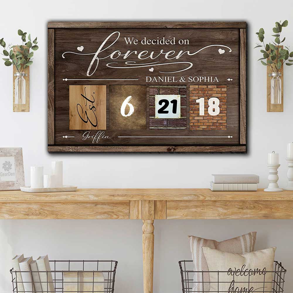 Personalized We Decided On Forever Canvas Wall Art - Anniversary Canvas