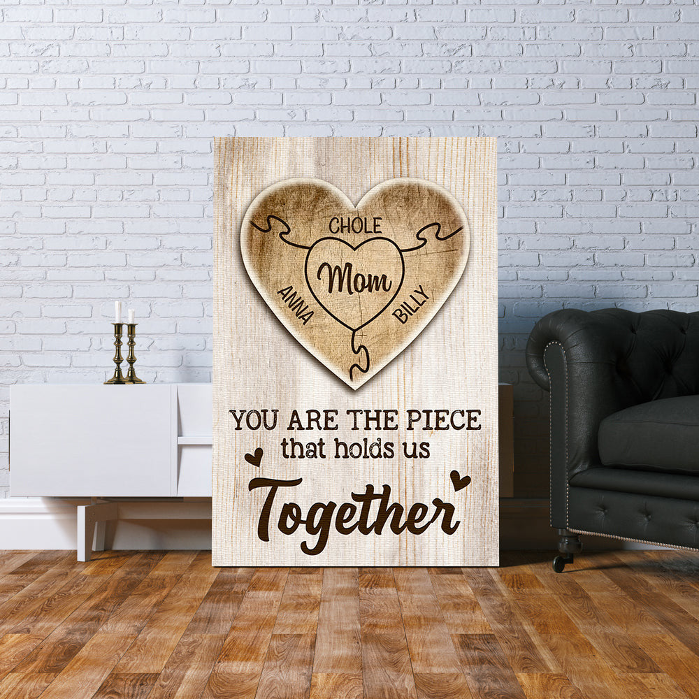Personalized You Are The Piece Together Canvas Wall Art - Gift for Mothers Day