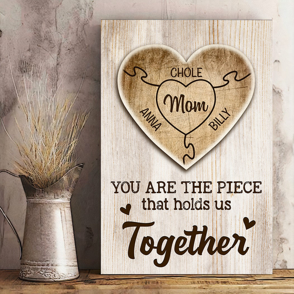 Personalized You Are The Piece Together Canvas Wall Art - Gift for Mothers Day