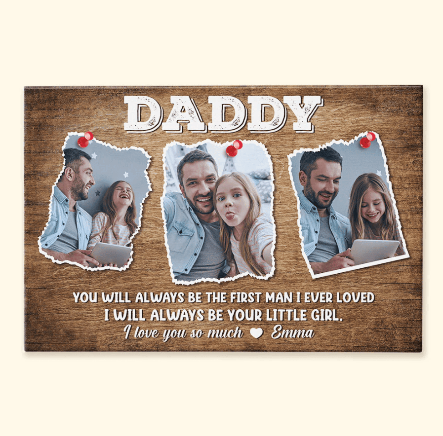 Personalized You Will Always Be The First Man Father's Day Canvas Wall Art – Gift for Dad