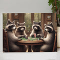 Raccoon Playing Poker Game Funny Canvas Wall Art