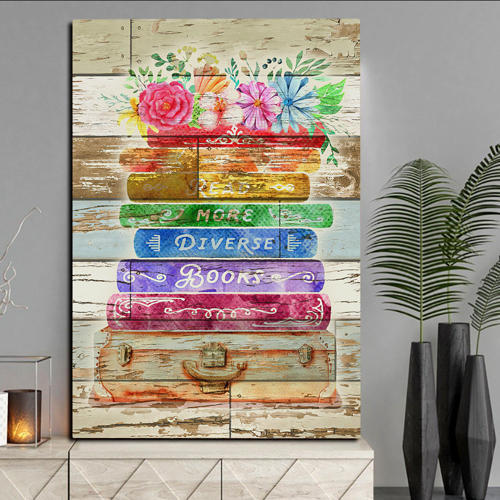 Read More Diverse Books Canvas Wall Art