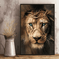 Scar Lion Eye Jesus Canvas Wall Art – Christian Wall Decor
