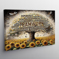 Teamwork Tree Inspirational Office Decor with Motivational Quotes and Sunflower Canvas Wall Art