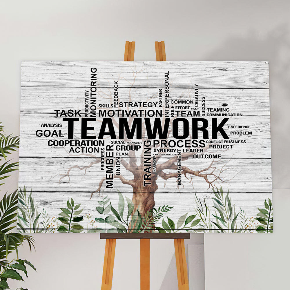 Teamwork Tree Task Motivation Team Canvas Wall Art