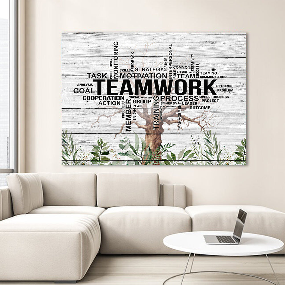 Teamwork Tree Task Motivation Team Canvas Wall Art