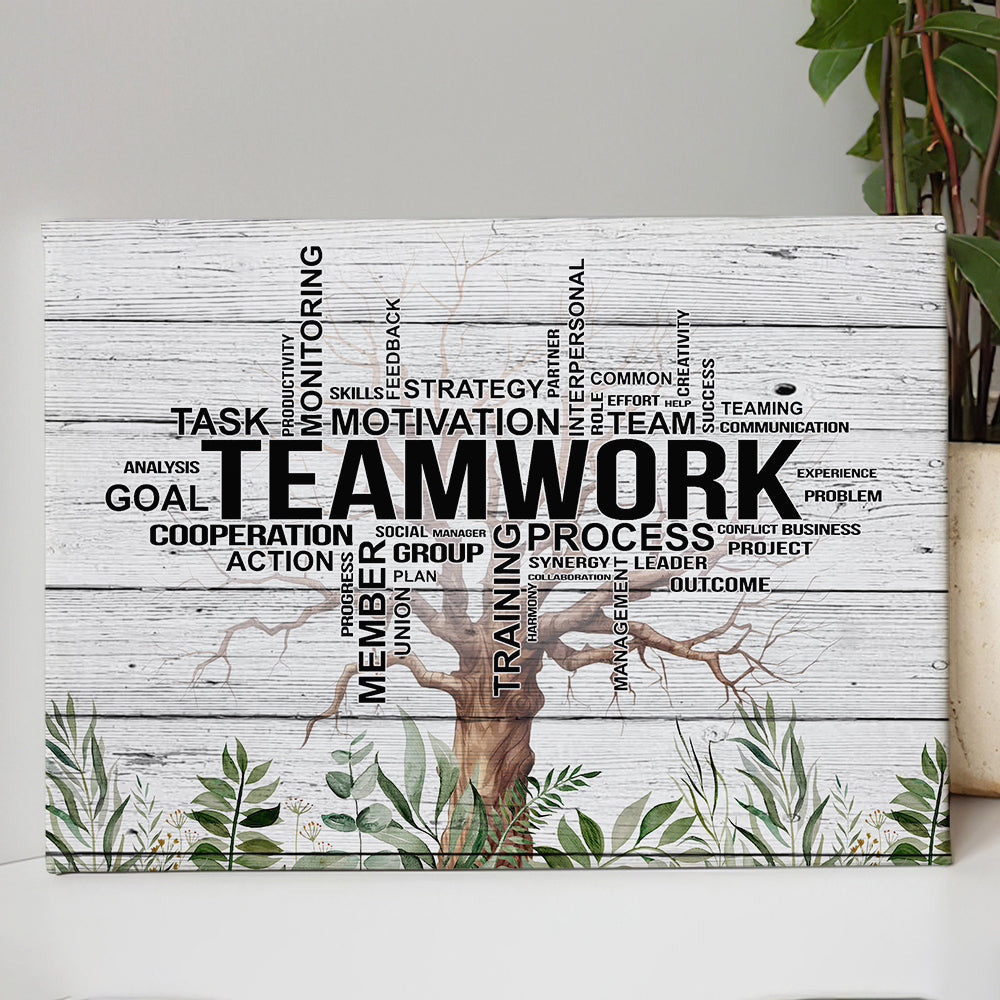 Teamwork Tree Task Motivation Team Canvas Wall Art