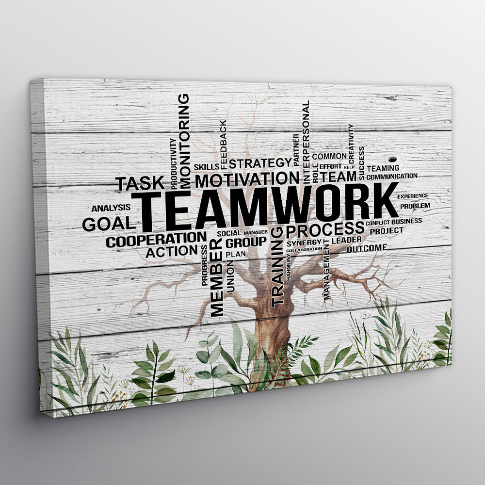 Teamwork Tree Task Motivation Team Canvas Wall Art