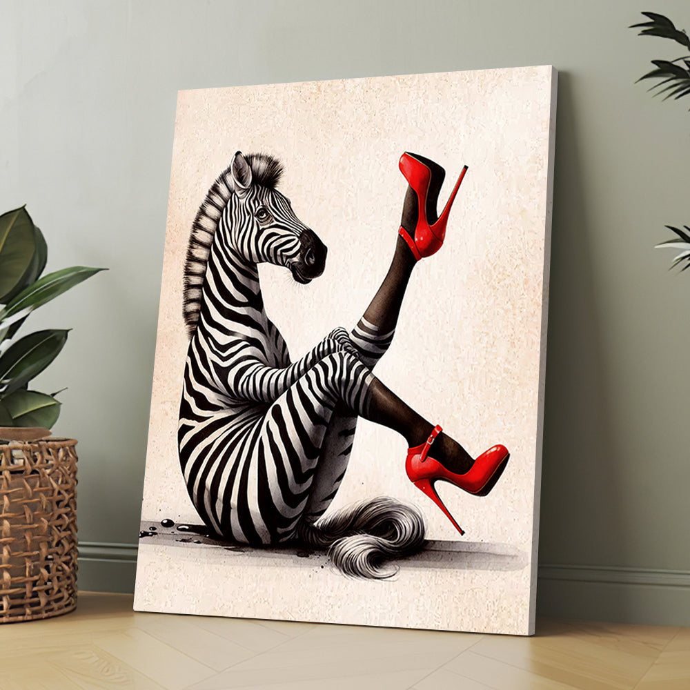 The Curvaceous Zebra Funny Canvas Wall Art