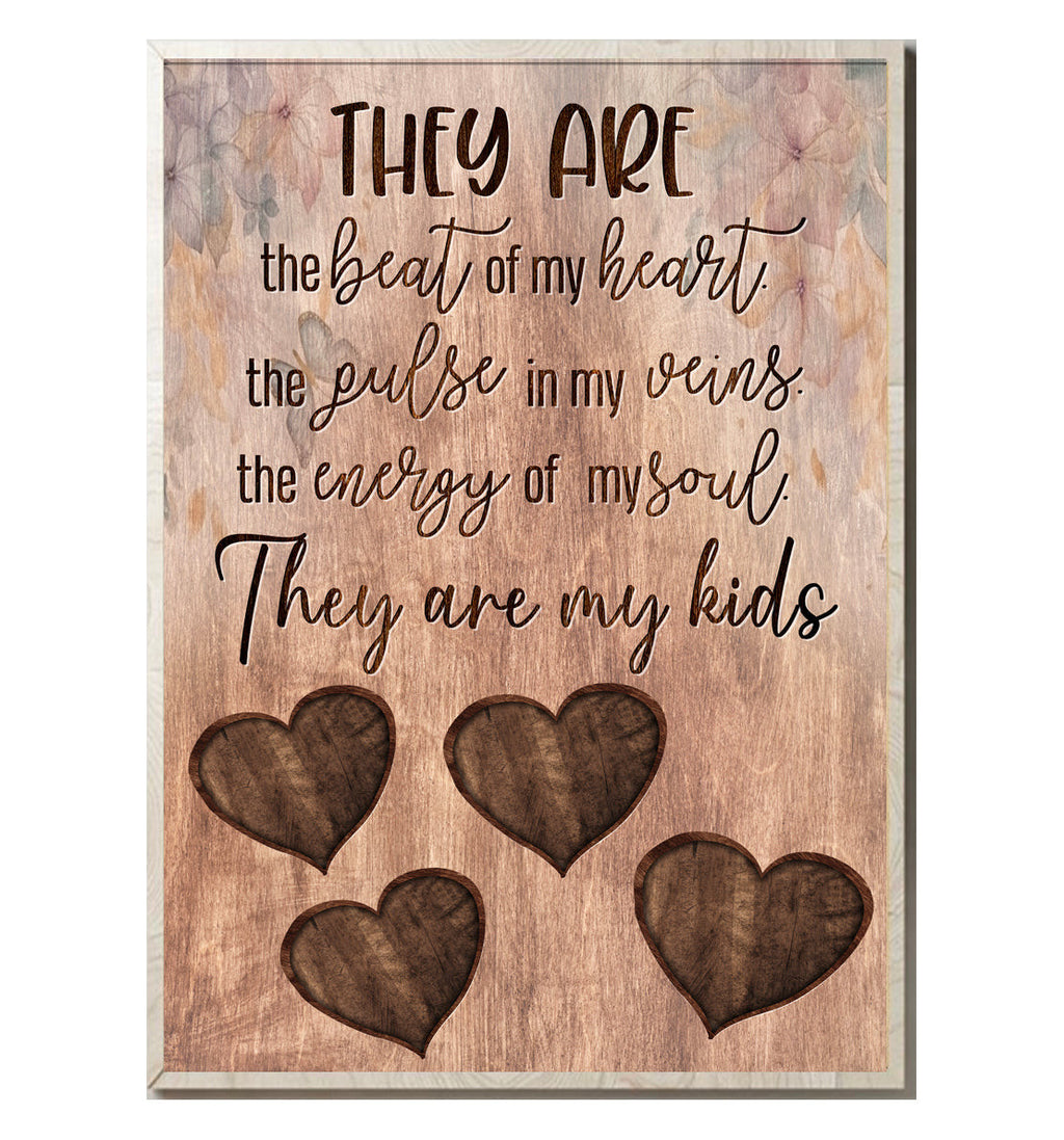 They Are The Beat Of My Heart Canvas Wall Art - Family Canvas
