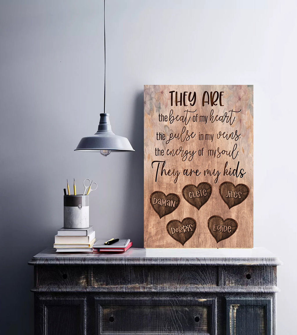 They Are The Beat Of My Heart Canvas Wall Art - Family Canvas