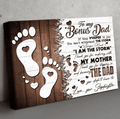 To My Bonus Dad Love From Step Daughter Fathers Day Canvas Wall Art
