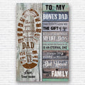 To My Bonus Dad Makes Us Family Father's Day Canvas Wall Art – Gift for Dad