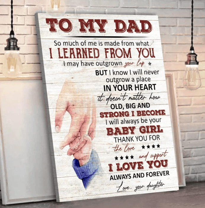 To My Dad I Learned From You Fathers Day Canvas Wall Art
