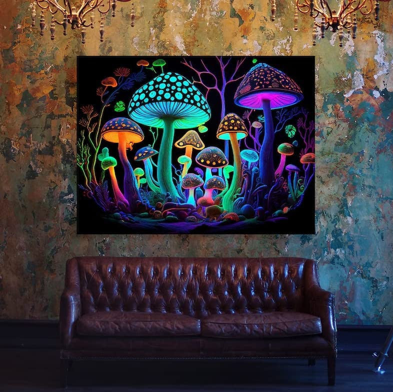Trippy Psychedelic Mushroom Canvas Wall Art – Psychedelic Wall Art