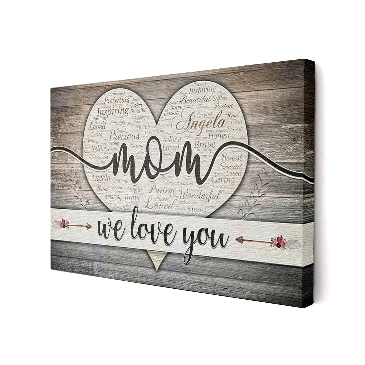 We Love You Mom Canvas Wall Art – Gift for Mom