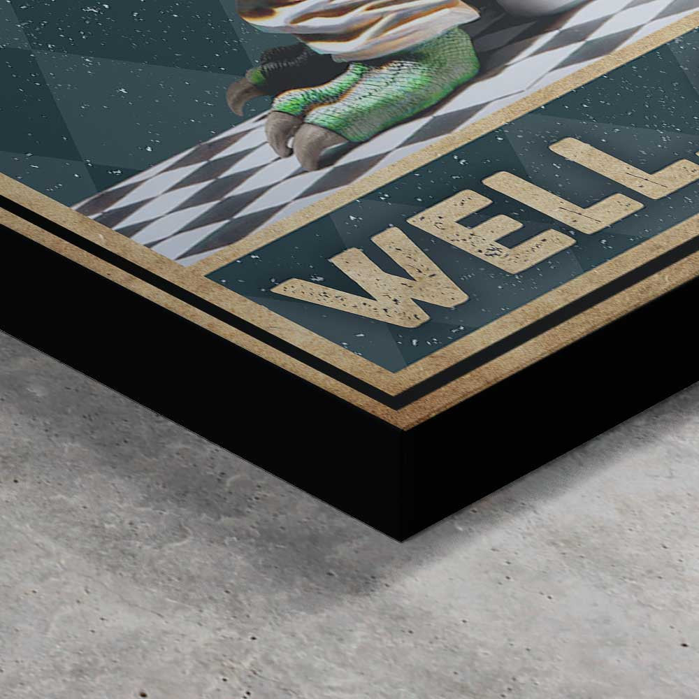 Well Crap Dinosaur Funny Pooping Dinosaur Canvas Wall Art