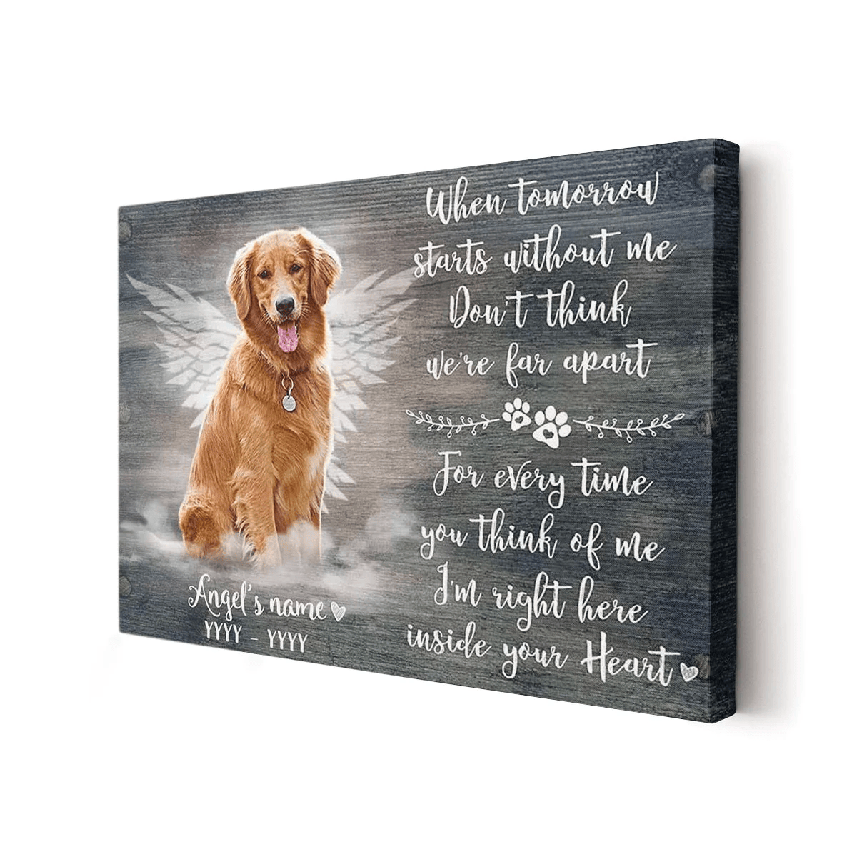 When Tomorrow Start Without Me - Memorial Of Dog Canvas Wall Art Prints