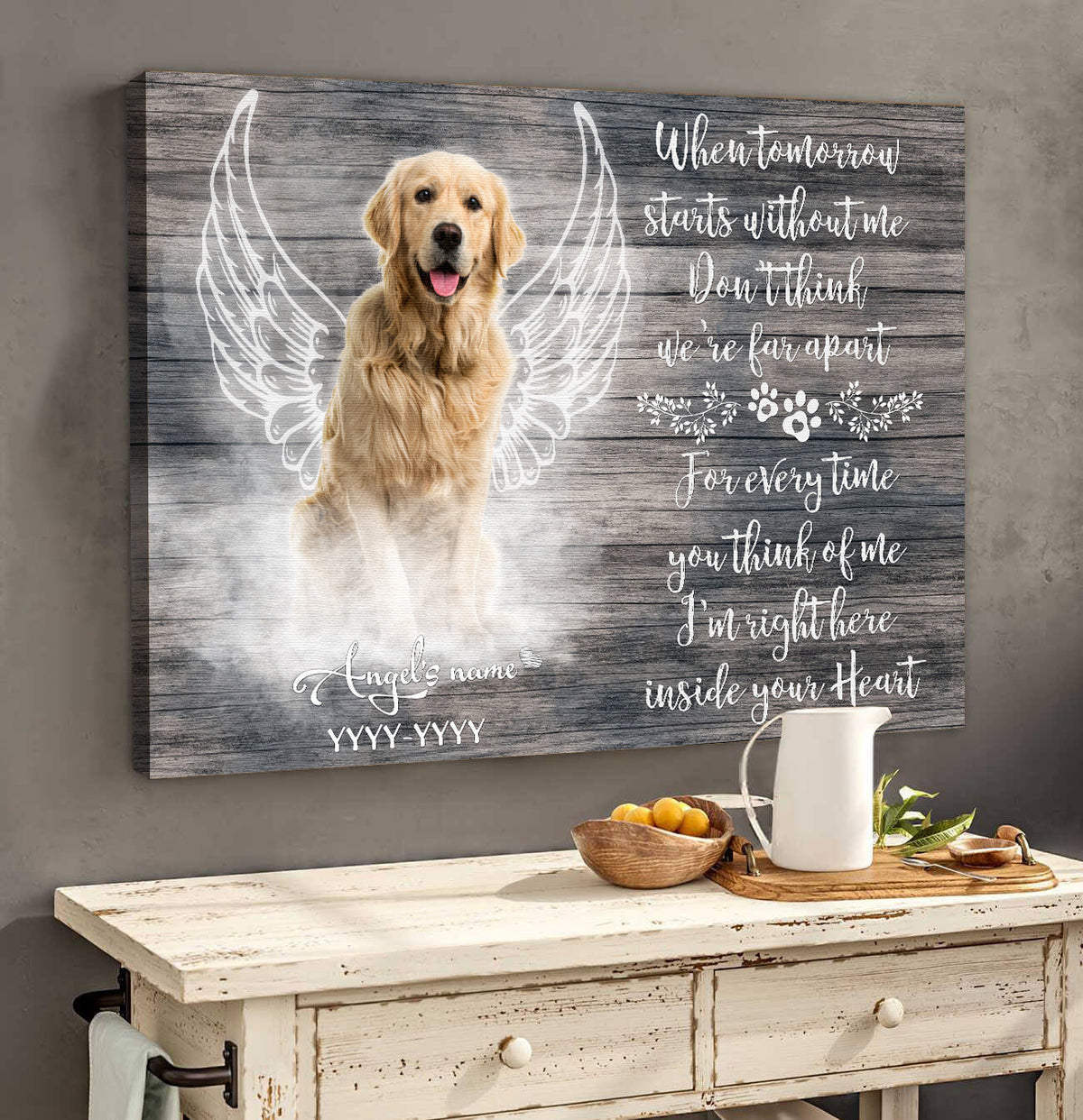 When Tomorrow Start Without Me - Memorial Of Dog Canvas Wall Art Prints