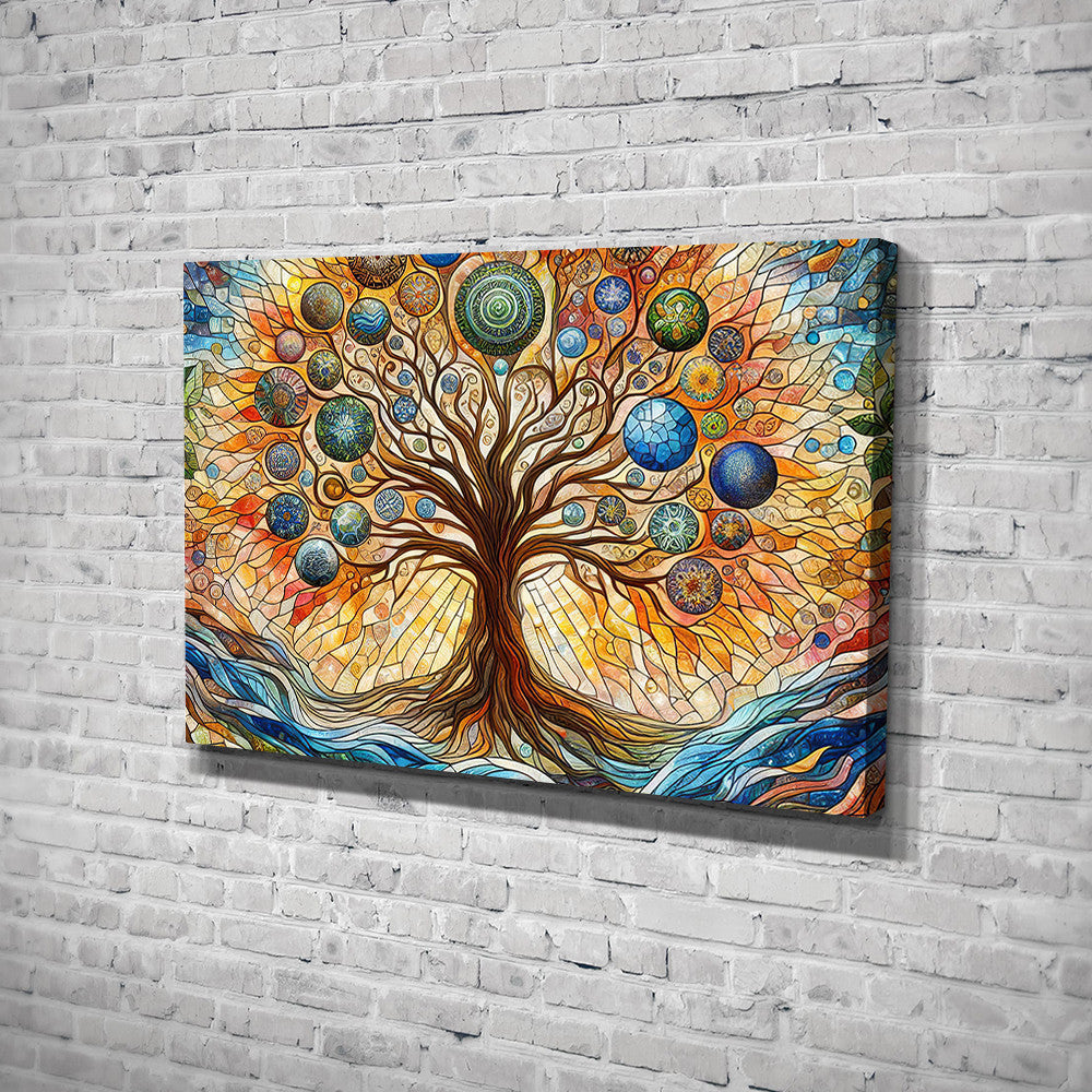 Tree Of Life Colorful Canvas Wall Art Decor, Inspirational Nature-Inspired Artwork