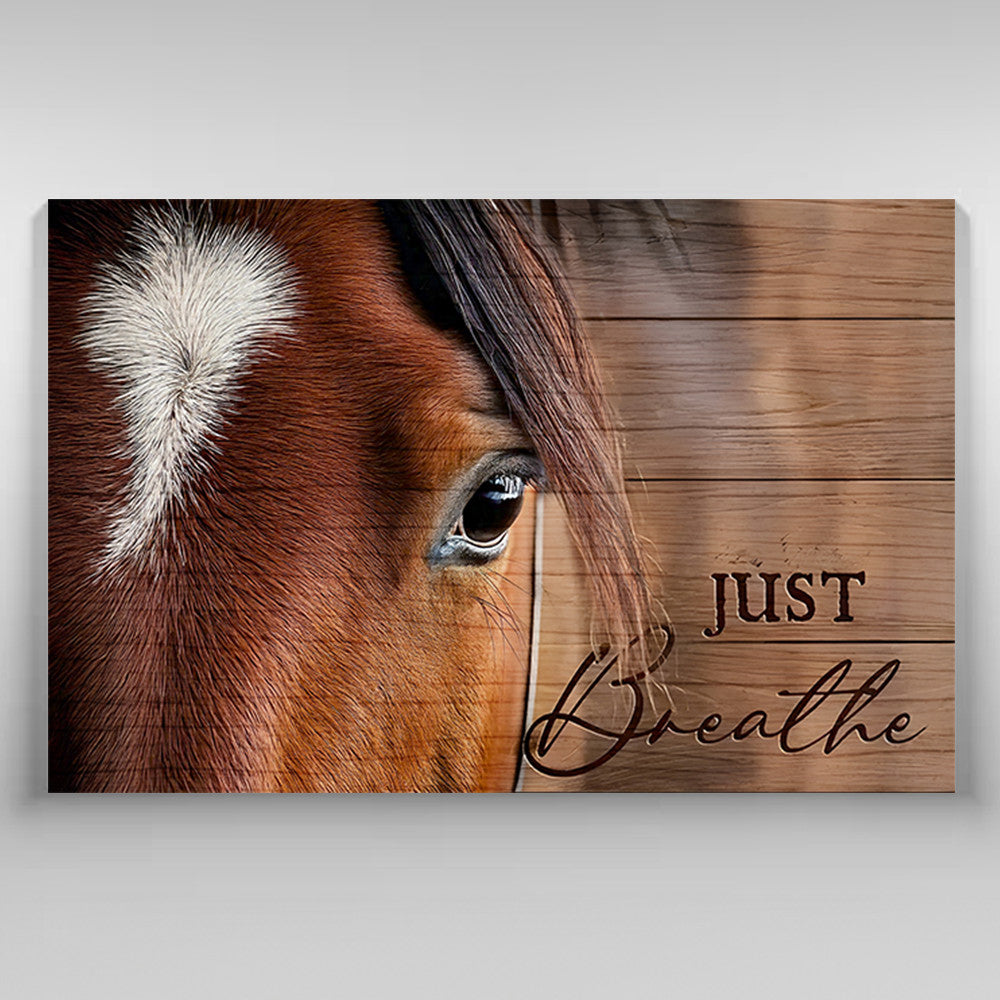 Horse Just Breathe Canvas Wall Art – Horse Lover Gift